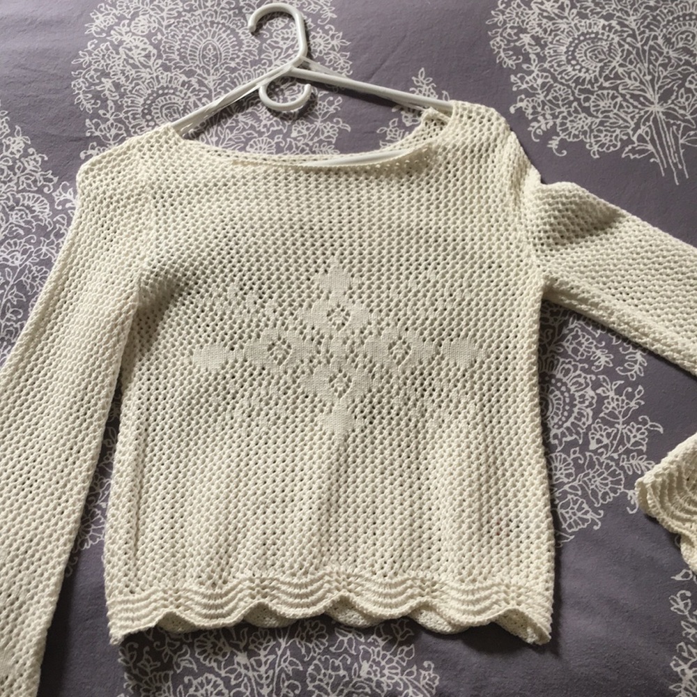 Miss selfridge knit cream sweater w bell sleeves